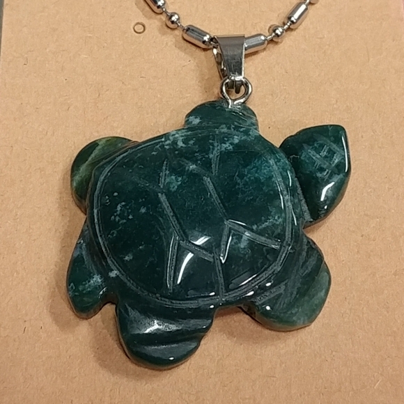 Turtle Indian Agate Necklace Natural Gemstone Crystal Tortoise Pendant 🐢 - Picture 17 of 17